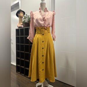 Manoush 3/4 sleeve ruffled floral blouse